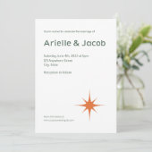 Invitation White, Green, Orange Mid Century Modern Starburst (Debout devant)