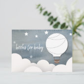 Invitation White Hot Air Balloon Neutral Baby Book Demande (Debout devant)
