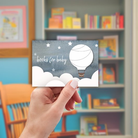 Invitation White Hot Air Balloon Neutral Baby Book Demande
