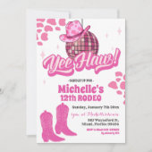 Invitation White Hot Rose Space Cowgirl Yeehaw Rodeo Annivers (Devant)