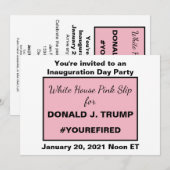 Invitation White House Pink Slip Ides de trump Téléchargeable (Devant / Derrière)
