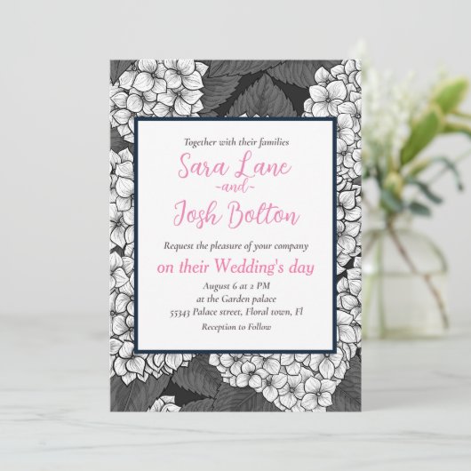 Invitation White hydrangea (Debout devant)