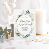 Invitation White Hydrangea and Green Engagement Party