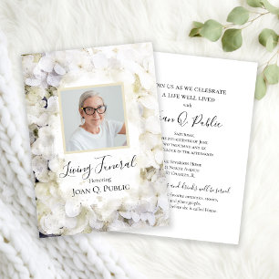 Invitation White Hydrangea Aquarelle Living Funery