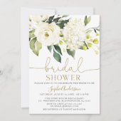 Invitation White Hydrangea Rose douche nuptiale (Devant)