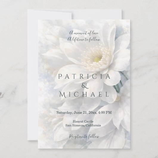 Invitation White Ivory Quiet Luxury Romantic Elegant Wedding (Devant)