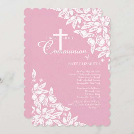 Invitation White Jasmine Invite (Devant / Derrière)