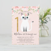 Invitation White Kitten Are You Kitten Me 1er Anniversaire (Debout devant)