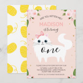 Invitation White Kitten Are You Kitten Me Anniversaire Invita (Devant / Derrière)