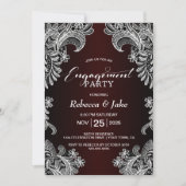 Invitation White Lace Burgundy (Devant)