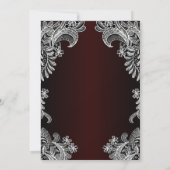 Invitation White Lace Burgundy (Dos)