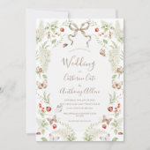 Invitation White Lilacs Greenery Ribbon Whimsical Wedding (Devant)