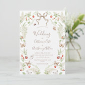 Invitation White Lilacs Greenery Ribbon Whimsical Wedding (Debout devant)