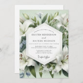 Invitation White Lily Botanical Elegance Wedding (Devant / Derrière)