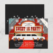 Invitation White Limo Movie Star Sweet 16 Party (Devant / Derrière)