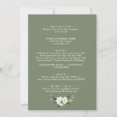 Invitation White Magnolia Sage Green All In One Wedding   (Dos)