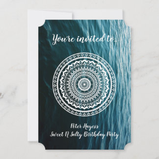 Invitation White Mandala Laissez la mer vous libérer