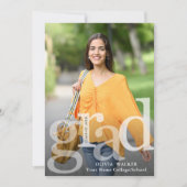Invitation White Modern 2 PHOTO Graduation Party (Devant)