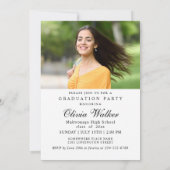Invitation White Modern 2 PHOTO Graduation Party (Dos)
