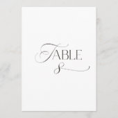 Invitation White Modern Classic Calligraphy Table Number (Devant)
