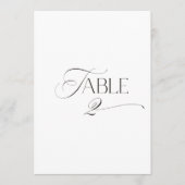 Invitation White Modern Classic Calligraphy Table Number (Devant)
