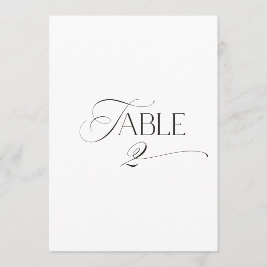 Invitation White Modern Classic Calligraphy Table Number (Devant)