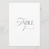 Invitation White Modern Classic Calligraphy Table Number (Devant)