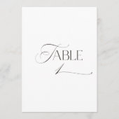 Invitation White Modern Classic Calligraphy Table Number (Devant)