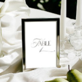 Invitation White Modern Classic Calligraphy Table Number