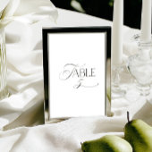 Invitation White Modern Classic Calligraphy Table Number
