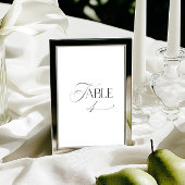 Invitation White Modern Classic Calligraphy Table Number