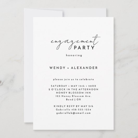 Invitation White Modern Script (Devant)