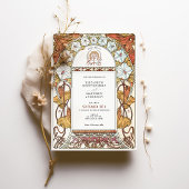 Invitation White Morning Glories & Orange Lilies Mariage