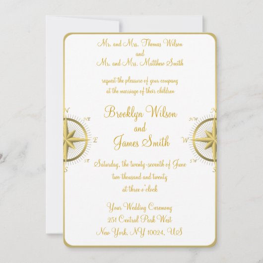 Invitation White Nautical Wedding (Devant)