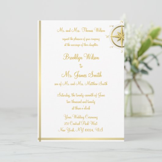 Invitation White Nautical Wedding (Debout devant)