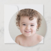 Invitation White Navy Floral Girl Boy Photo 2e anniversaire (Dos)