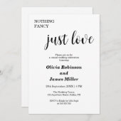 Invitation White Nothing Fancy Just Love Casual Wedding  (Devant / Derrière)