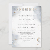 Invitation White, or et Silver Celestial Wedding (Devant)