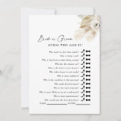 Invitation White Pampas Devine Qui A Dit Qu'Il Douche Jeu (Devant)