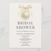Invitation White Pearls QR Code Bridal Shower (Devant)