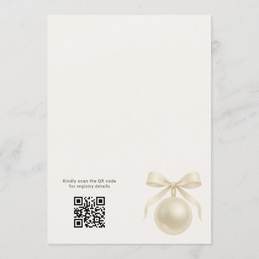 Invitation White Pearls QR Code Bridal Shower (Dos)