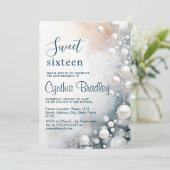 Invitation White Pearls Sweet sixteen fête d'anniversaire (Debout devant)