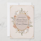 Invitation White Peony & Blush Rose Floral Bridal (Devant)