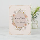 Invitation White Peony & Blush Rose Floral Bridal (Debout devant)