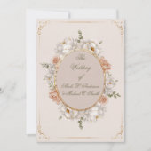 Invitation White Peony & Blush Rose Floral Wedding  (Devant)