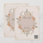 Invitation White Peony & Blush Rose Floral Wedding  (Devant / Derrière)