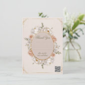Invitation White Peony & Blush Rose Floral Wedding  (Debout devant)