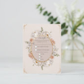 Invitation White Peony & Blush Rose Floral Wedding RSVP (Debout devant)