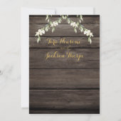 Invitation White Peony Epiphany Mariage Rustic Barne (Dos)