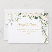 Invitation White Peony Epiphany Wedding RSVP Mail Back Card (Dos)